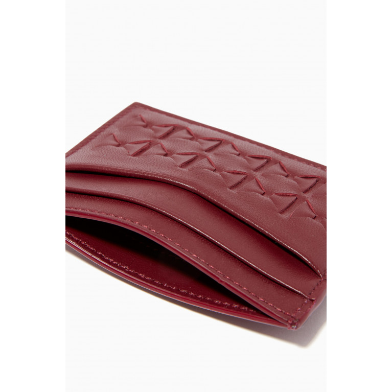 Serapian - Card Case in Mosaico Leather Burgundy