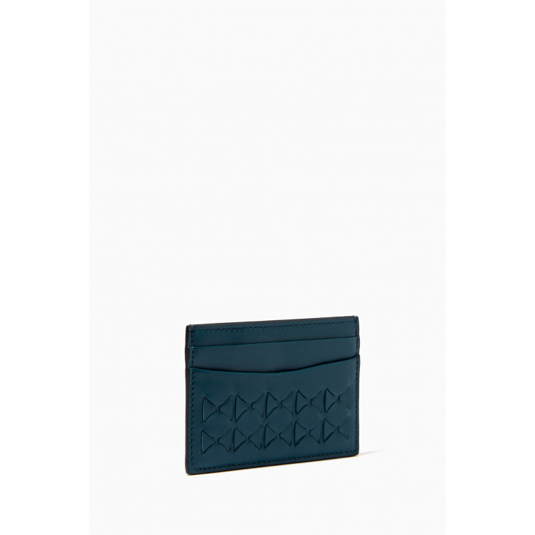 Serapian - Card Case in Mosaico Leather Blue