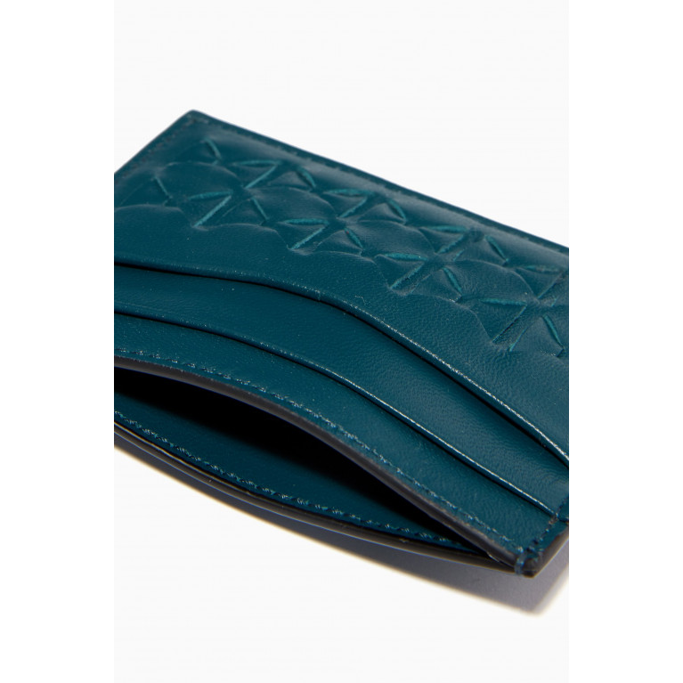 Serapian - Card Case in Mosaico Leather Blue