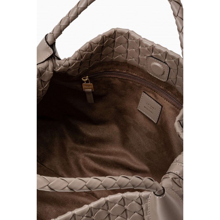 Serapian - Secret Hobo Bag in Mosaico Nappa Neutral