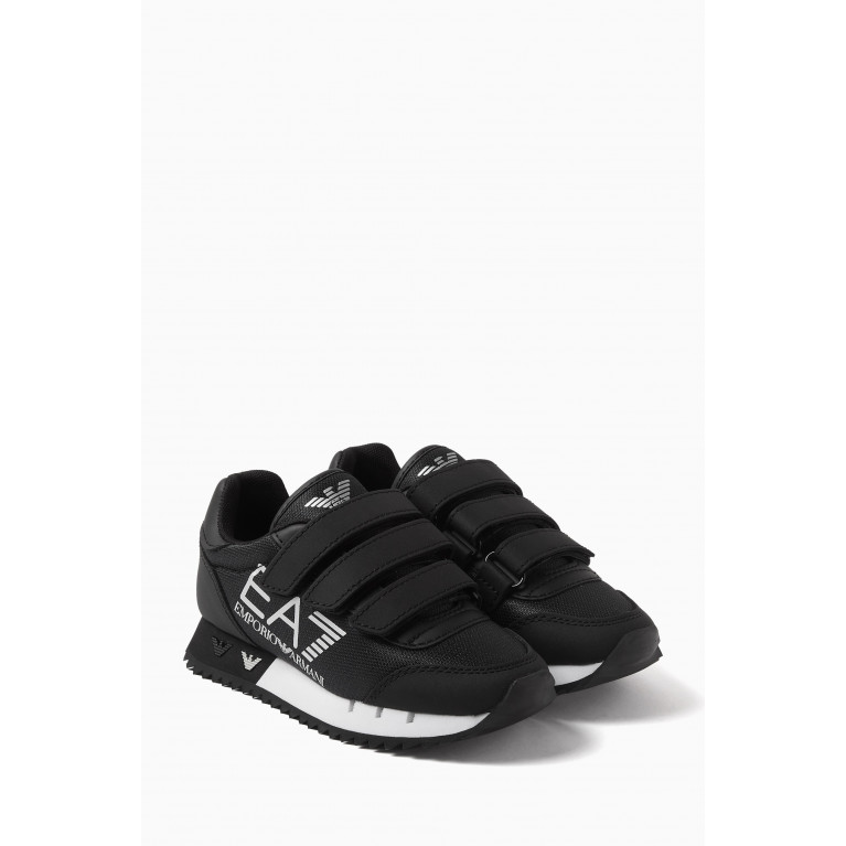Emporio Armani - Two-toned Logo Sneakers in Mesh & Faux Leather