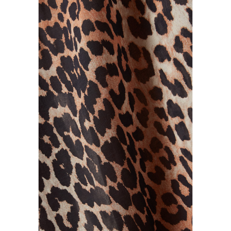 Ganni - Leopard-print Kaftan in Organic Cotton