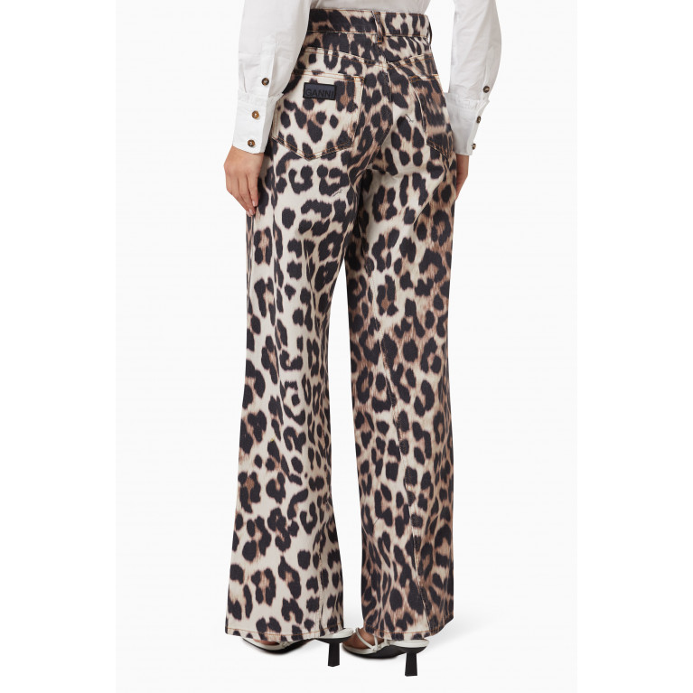 Ganni - Leopard-print Jeans in Denim