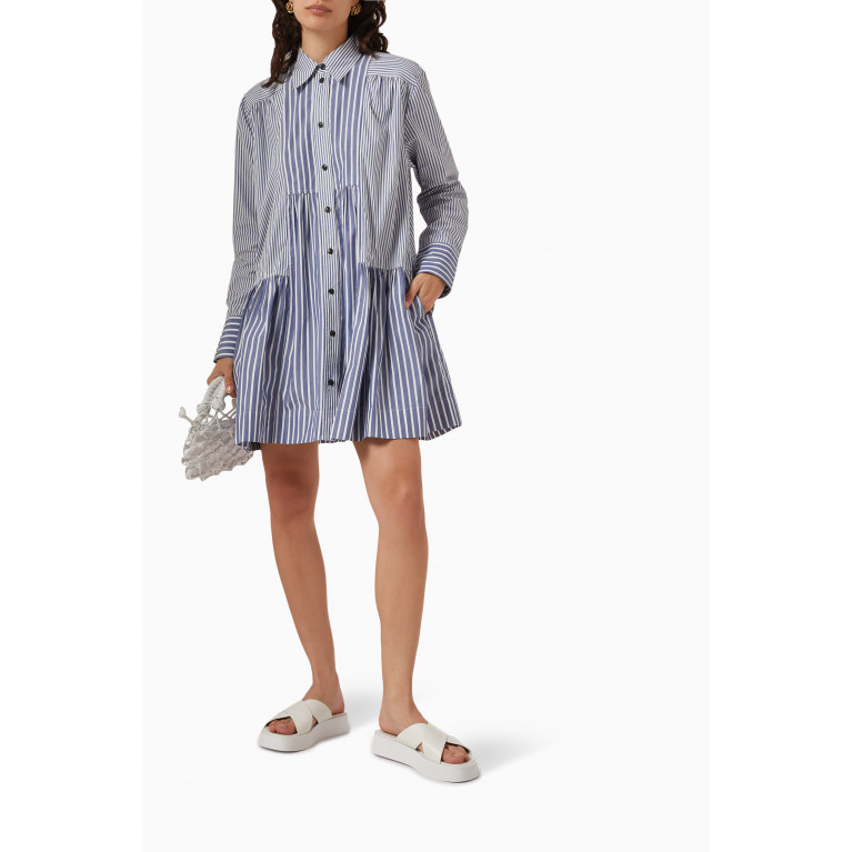 Ganni - Striped Shirt Dress in Cotton