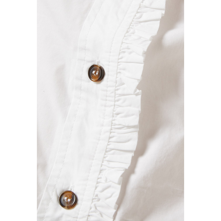 Ganni - Ruffle Shirt in Cotton Poplin