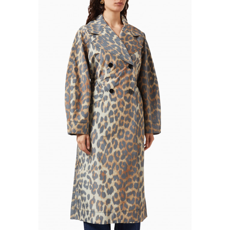 Ganni - Leopard Print Coat in Recycled Polyester