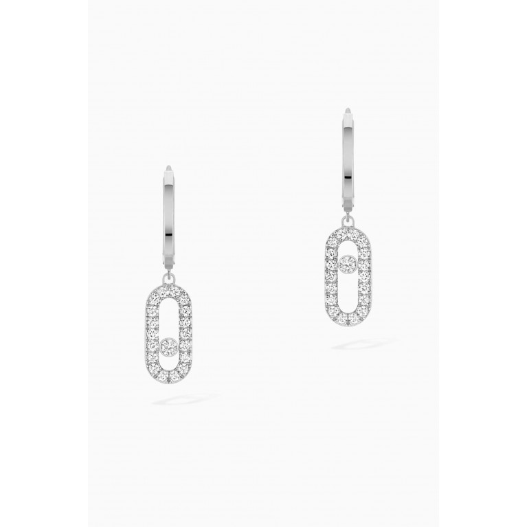 Messika - Move Uno Diamond Hoop Earrings in 18kt White Gold White
