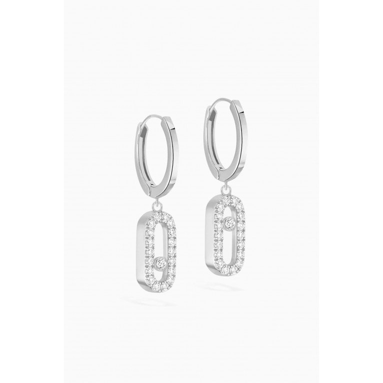 Messika - Move Uno Diamond Hoop Earrings in 18kt White Gold White