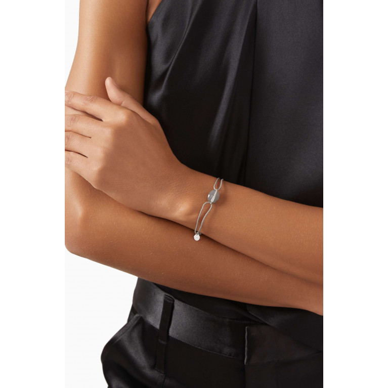 Morganne Bello - Aurore Moonstone & Diamond Cord Bracelet in 18kt White Gold