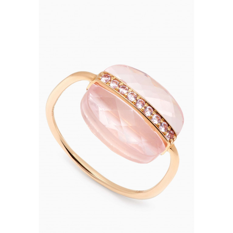 Morganne Bello - Aurore Pink Quartz & Sapphire Ring in 18kt Gold