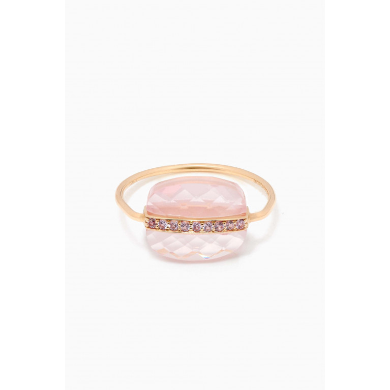 Morganne Bello - Aurore Pink Quartz & Sapphire Ring in 18kt Gold