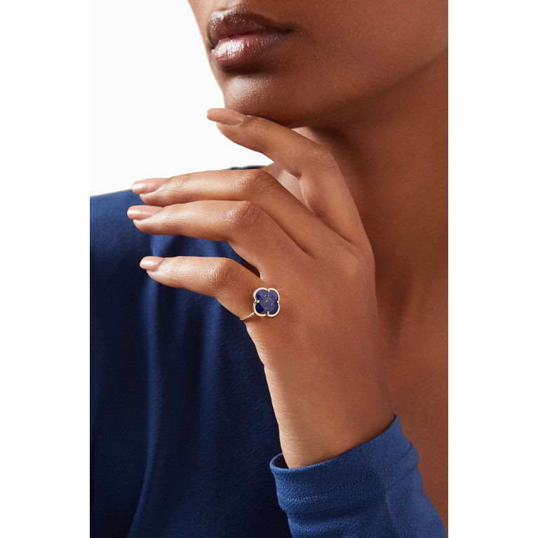 Morganne Bello - Victoria Clover Lapis Lazuli Ring in 18kt Gold