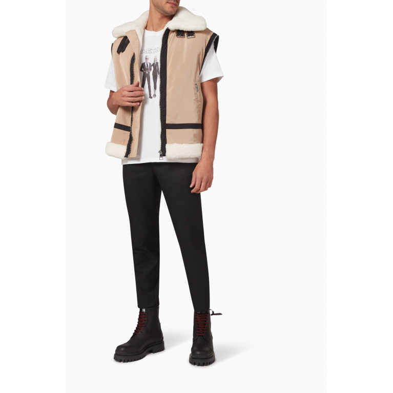 Karl Lagerfeld - x Cara Delevingne Convertible Biker Jacket in Recycled Faux Fur
