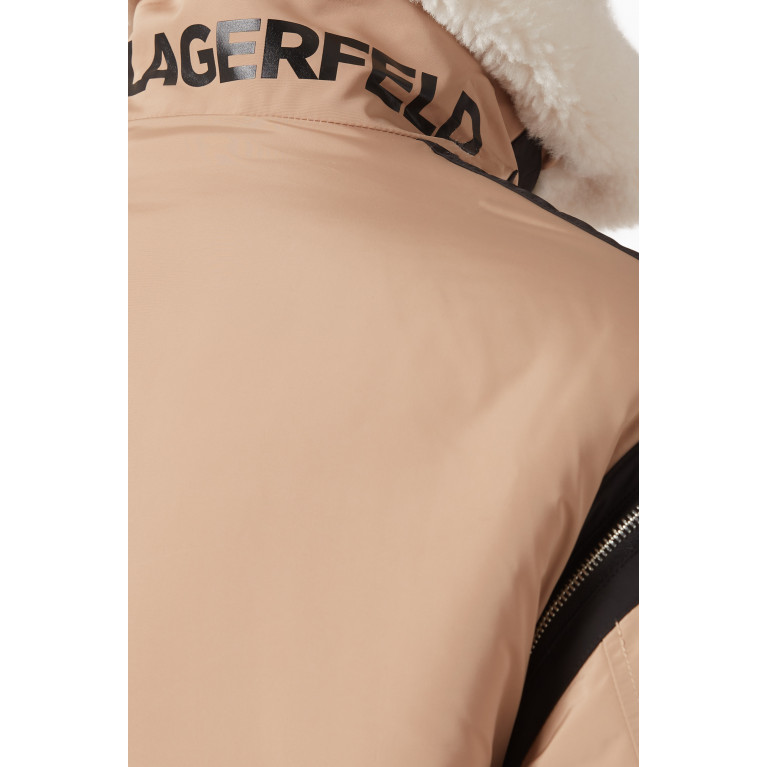 Karl Lagerfeld - x Cara Delevingne Convertible Biker Jacket in Recycled Faux Fur
