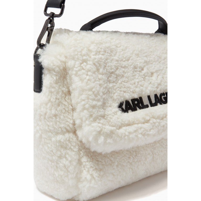 Karl Lagerfeld - x Cara Delevigne Top-handle Bag in Recycled Shearling & Leather