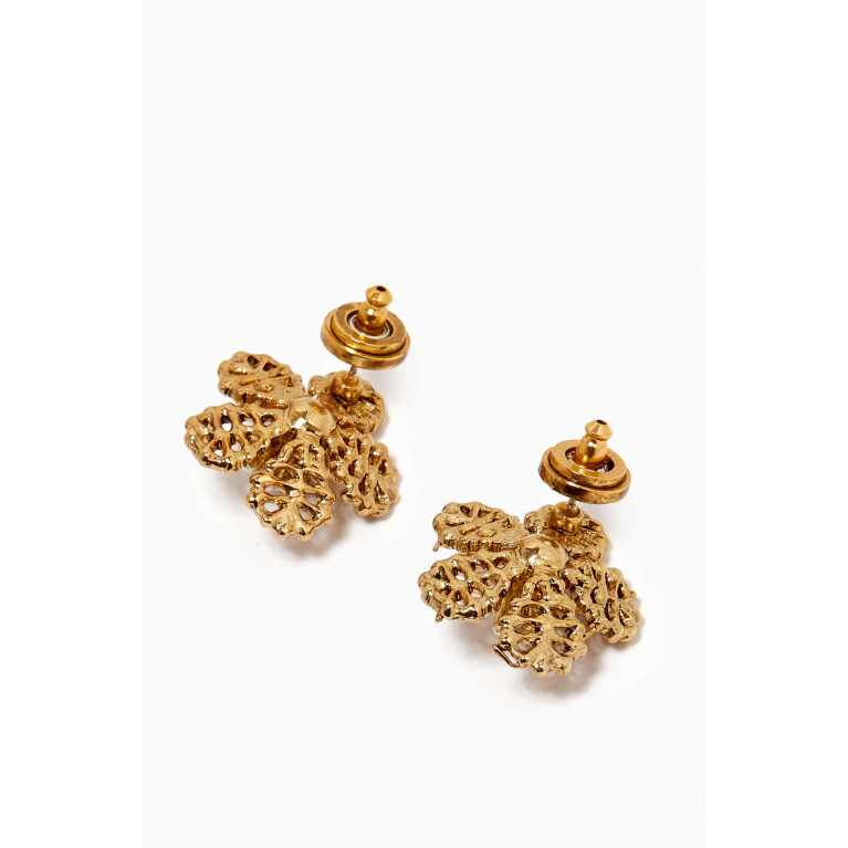 Oscar de la Renta - Lace Flower Stud Earrings in Brass