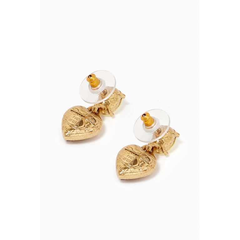 Oscar de la Renta - Baby Heart Earrings in Brass Gold