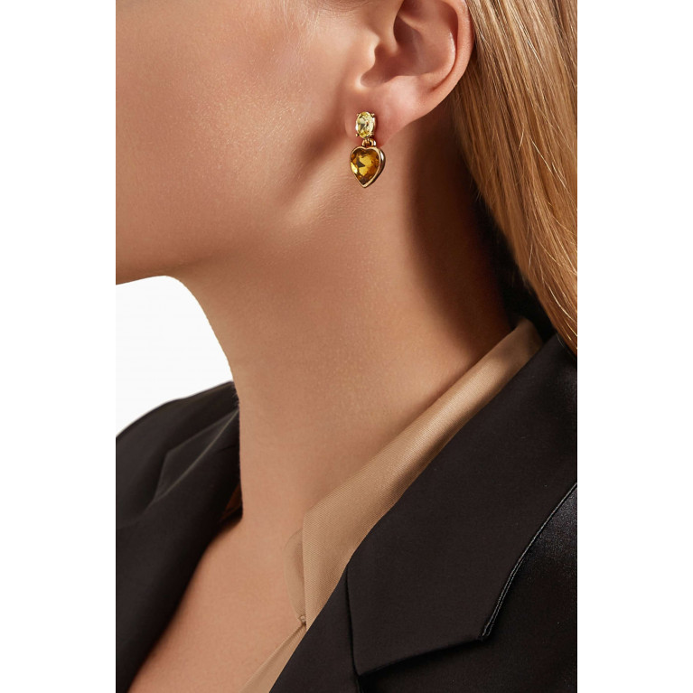Oscar de la Renta - Baby Heart Earrings in Brass Gold