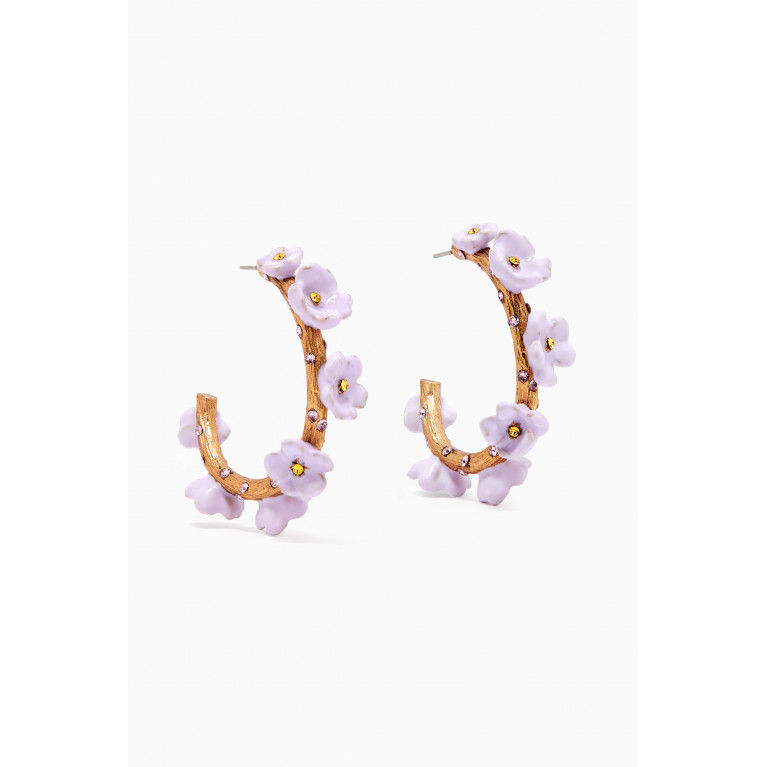 Oscar de la Renta - Flower Crystal Hoop Earrings