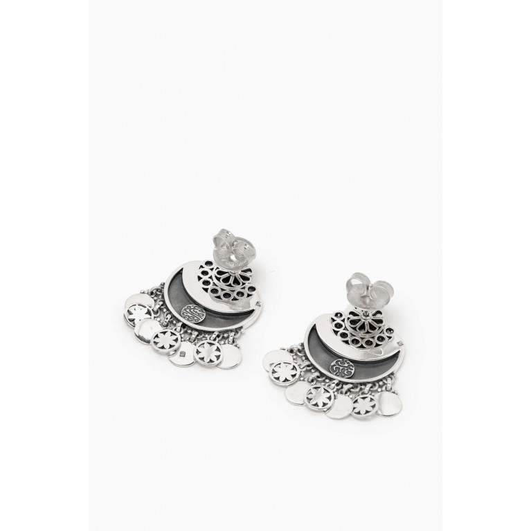Azza Fahmy - Fallahy Crescent Earrings in Sterling Silver