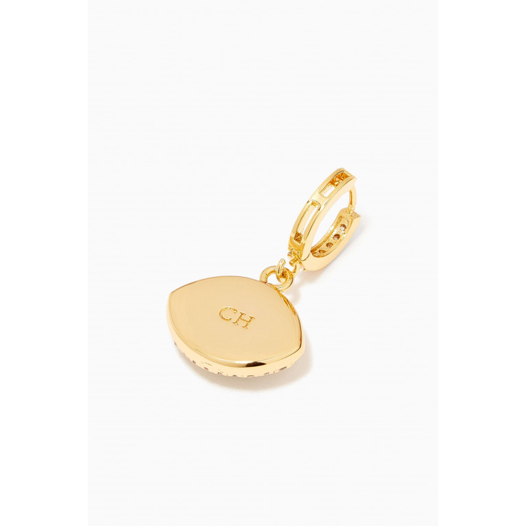 Crystal Haze - Fortuna Hoop Single Earring in 18kt Gold-plated Brass