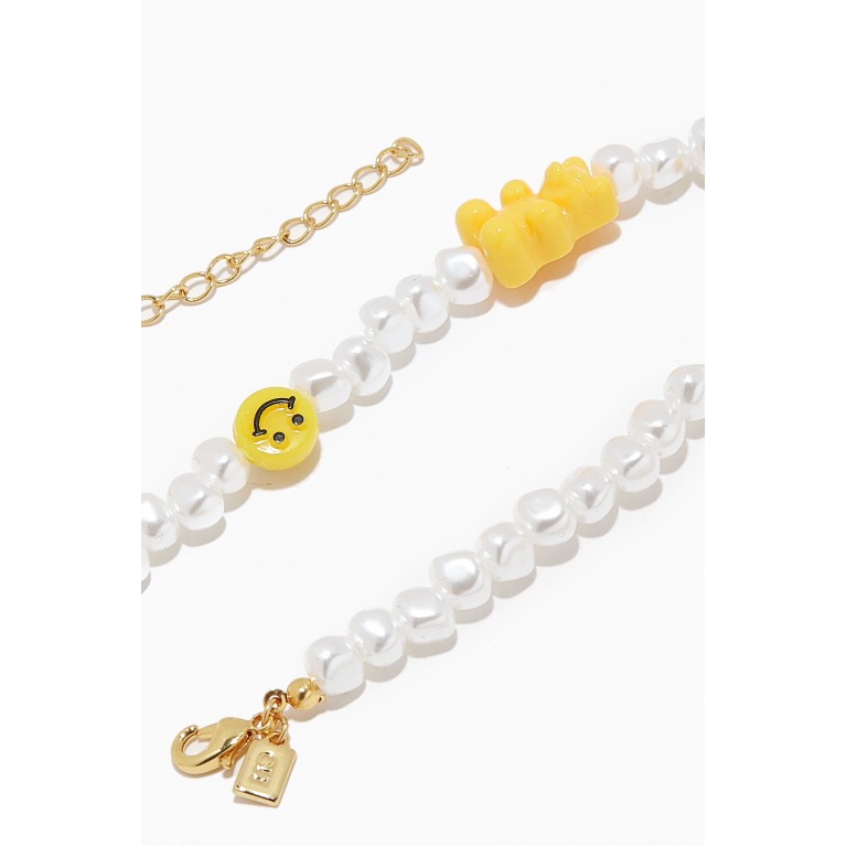 Crystal Haze - Candy Chain Charm Necklace in 18kt Gold-plated Brass Yellow