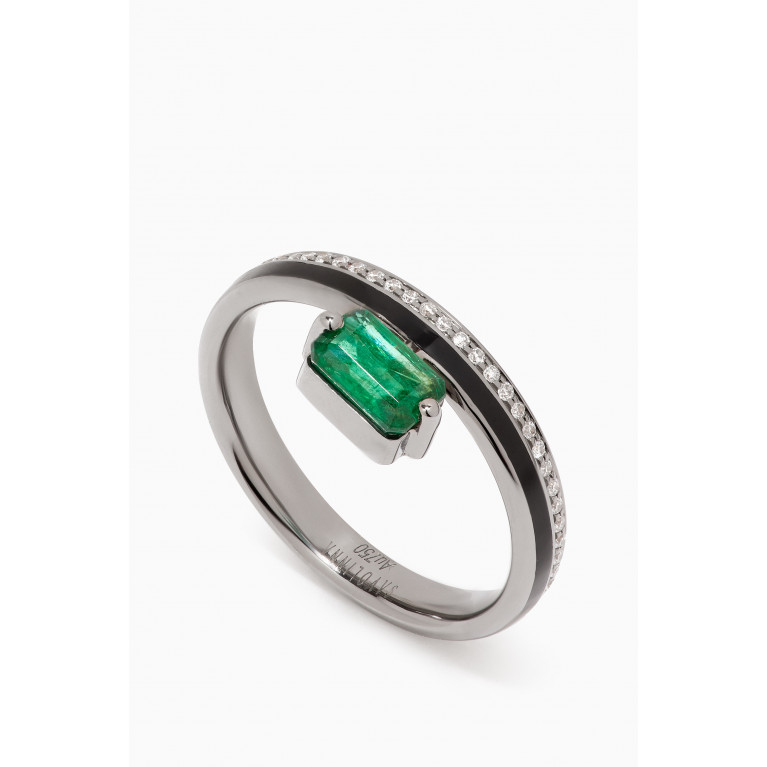 Savolinna - Linette Emerald & Diamond Ring in 18kt Gold