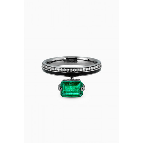 Savolinna - Linette Emerald & Diamond Ring in 18kt Gold