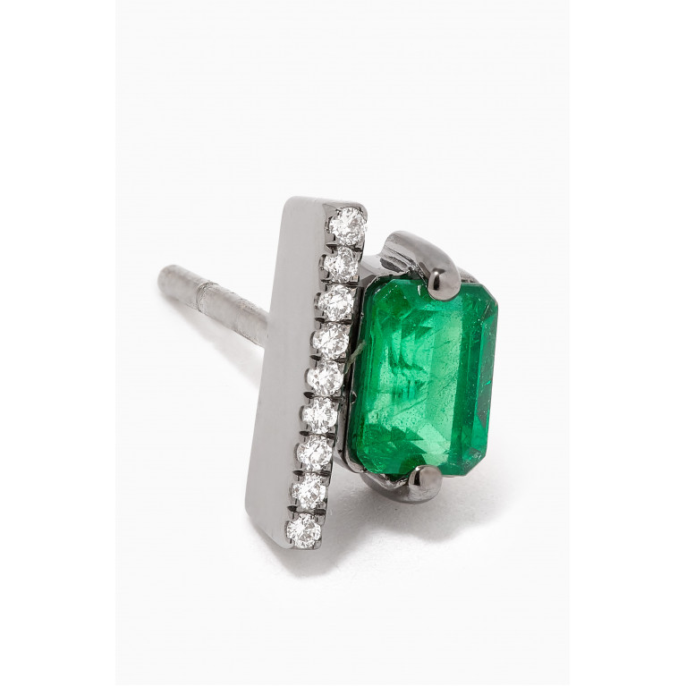 Savolinna - Linette Emerald & Diamond Studs in 18kt Gold