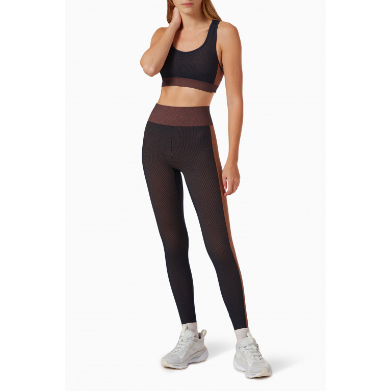 The Upside - Anna Seamless Sports Bra in Ribbed Cotton-blend Blue