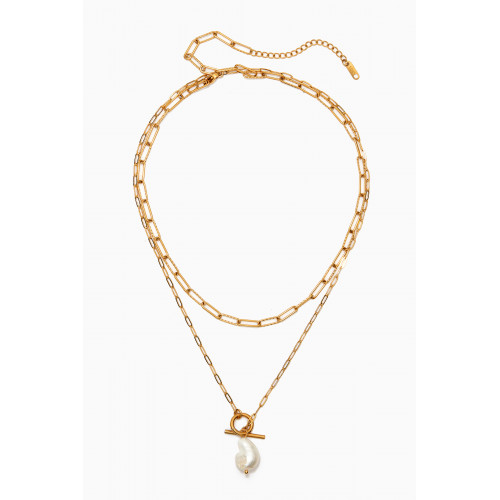 The Jewels Jar - Bella Paperclip Layered Necklace in Tarnish-free Stainless Steel