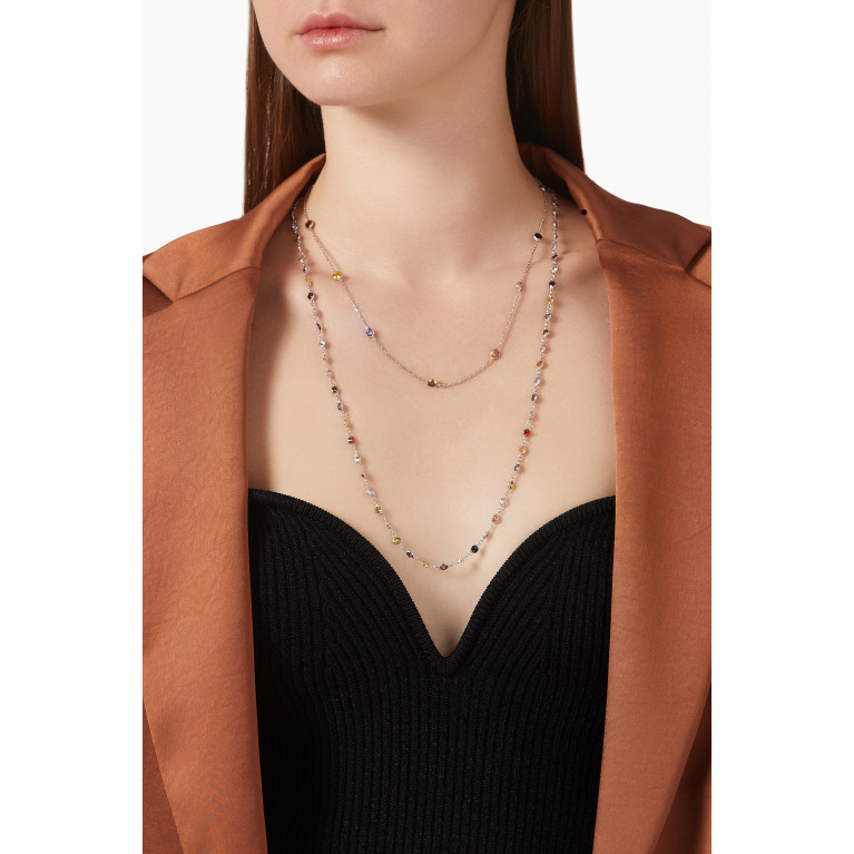 The Jewels Jar - Cora Kaleidoscope Layered Necklace in Sterling Silver