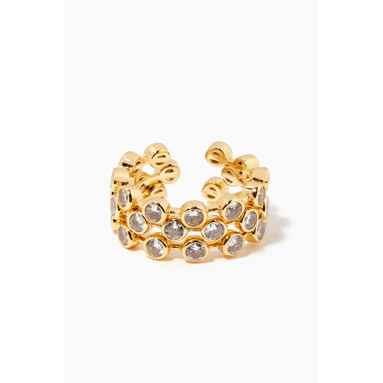 The Jewels Jar - Mila Crystal Ring Stack in 18kt Gold-plated Sterling Silver