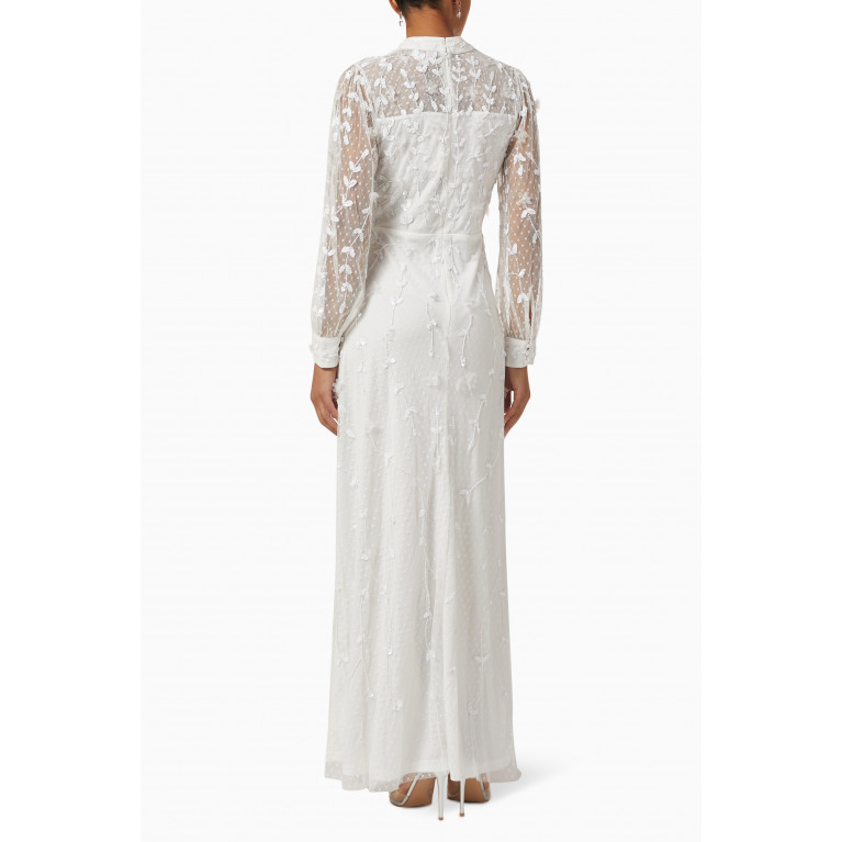 Frock&Frill - Floral Embroidered Gown in Fabric