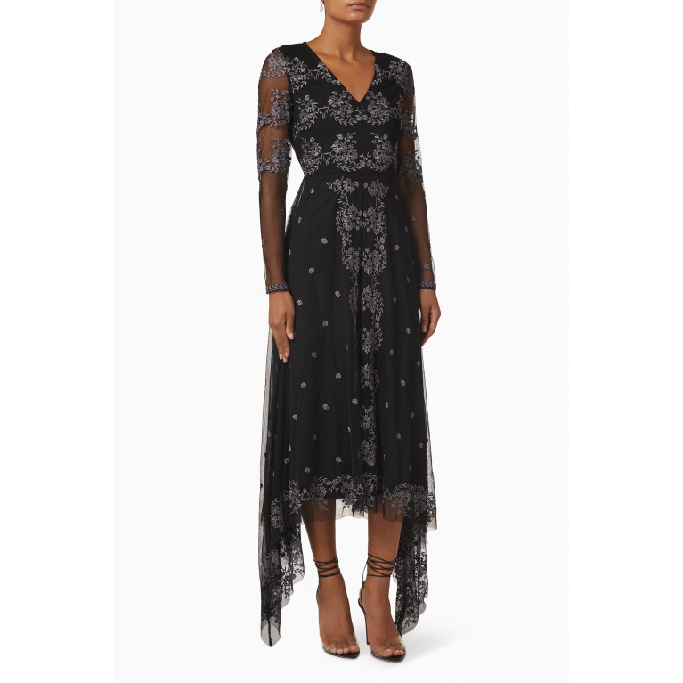 Frock&Frill - Floral Embroidered Dress in Tulle