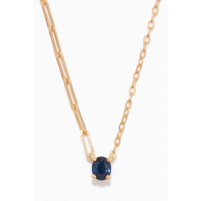 Yvonne Leon - Collier Solitare Sapphire Necklace in 18kt Gold