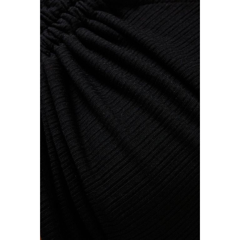 Minkpink - Lana Ribbed Crop Top in Viscose-blend Black