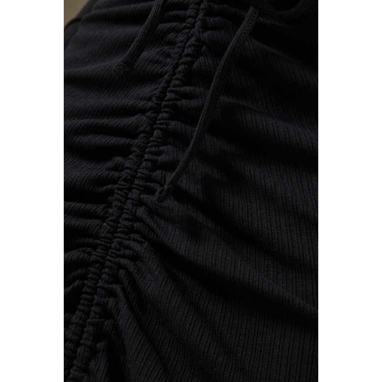 Minkpink - Lana Ribbed Midi Skirt in Viscose-blend Black