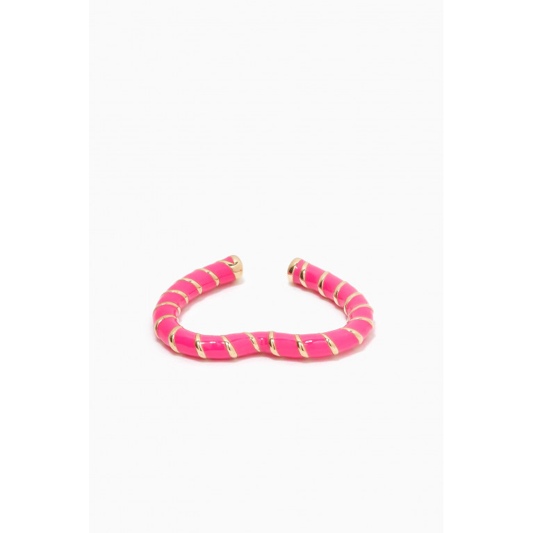 Yvonne Leon - Heart Clip Single Earring in 9kt Yellow Gold Pink