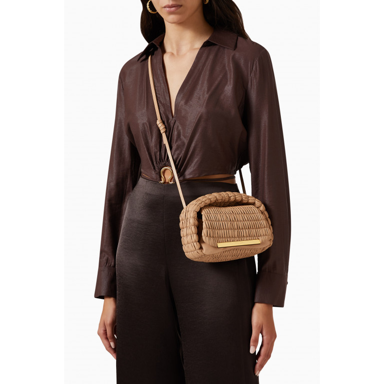 Demellier - Mini Lisbon Bag in Shearling & Smooth Leather
