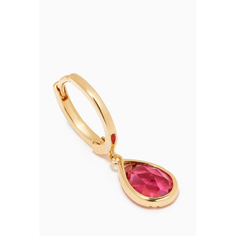 Tai Jewelry - Bezel-set Stone Drop Earrings in Gold-plated Brass