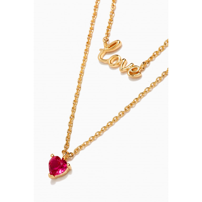 Tai Jewelry - Double-layered Love Necklace in Gold-plated Brass