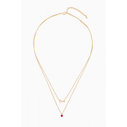 Tai Jewelry - Double-layered Love Necklace in Gold-plated Brass