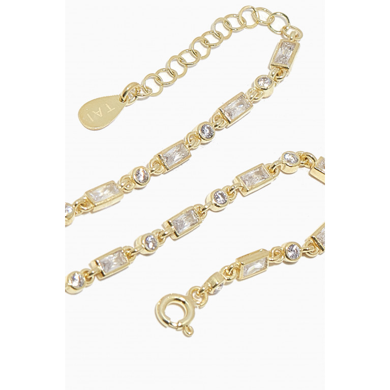Tai Jewelry - CZ Multi-shape Bracelet in Gold-plated Brass