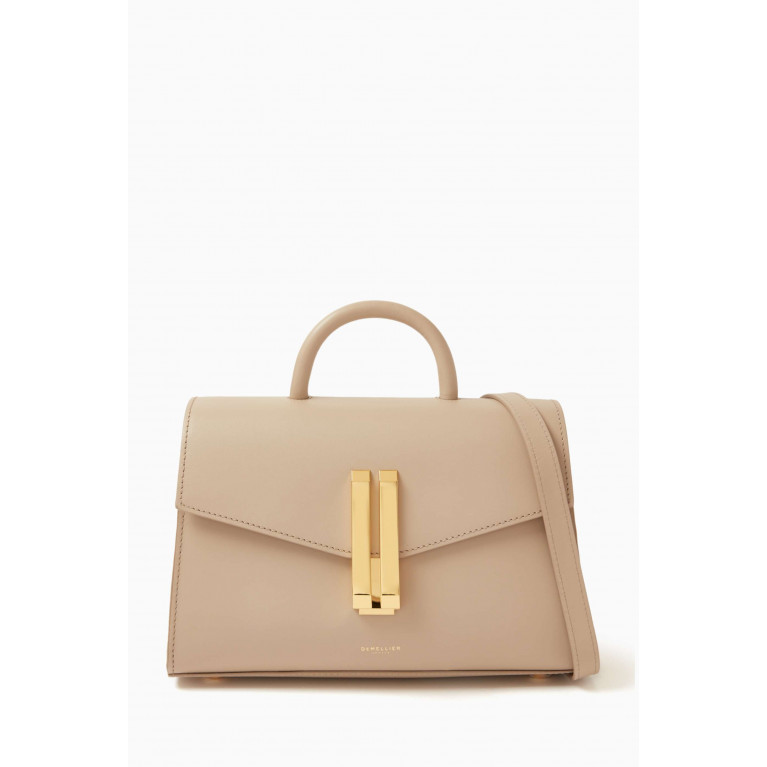 Demellier - The Midi Montreal Top Handle Bag in Smooth Leather Grey