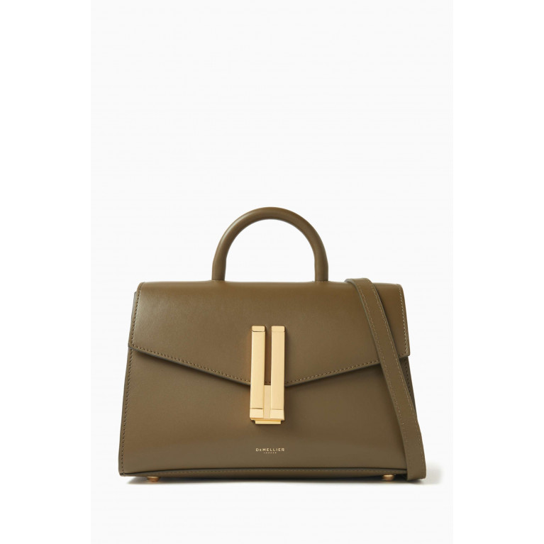 Demellier - The Midi Montreal Top Handle Bag in Smooth Leather Brown