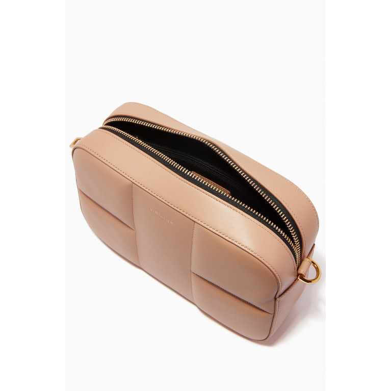 Demellier - The Marrakesh Crossbody Bag in Padded Smooth Leather Neutral