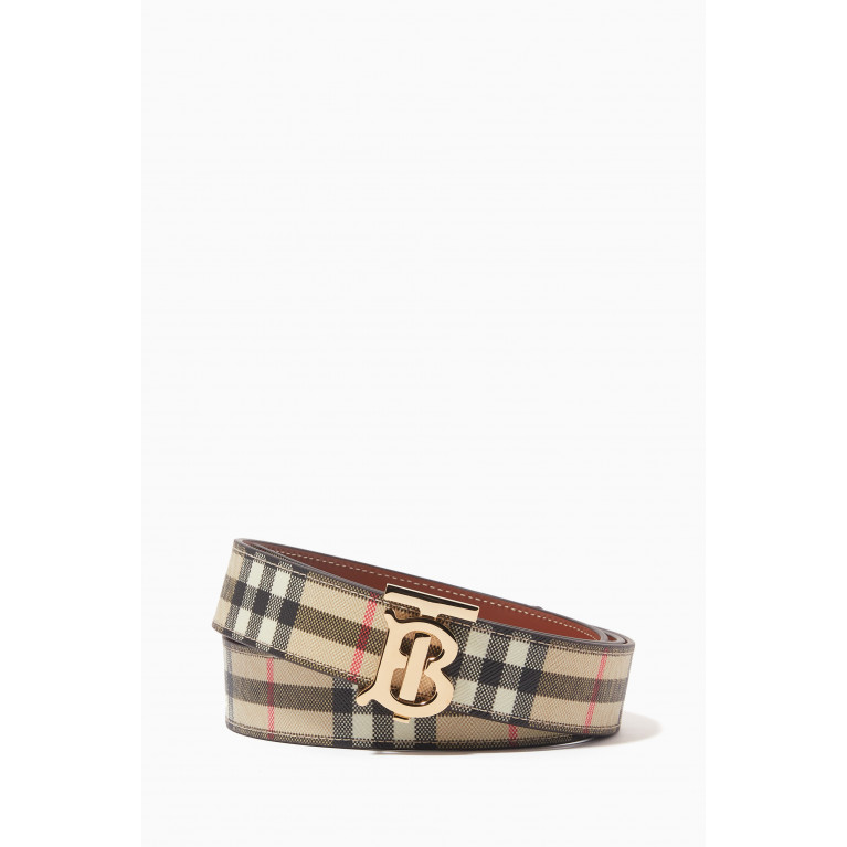 Burberry - TB Reversible Belt in Vintage Check & Leather