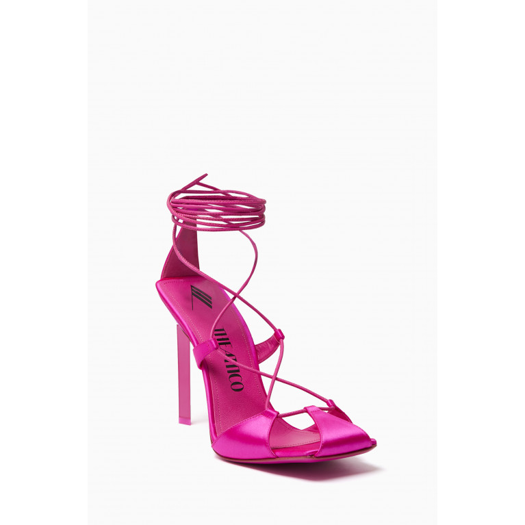 The Attico - Adele 105 Lace-up Sandals in Satin