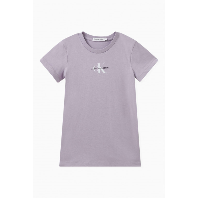 Calvin Klein - Monogram Slim-fit T-shirt in Organic Cotton Purple